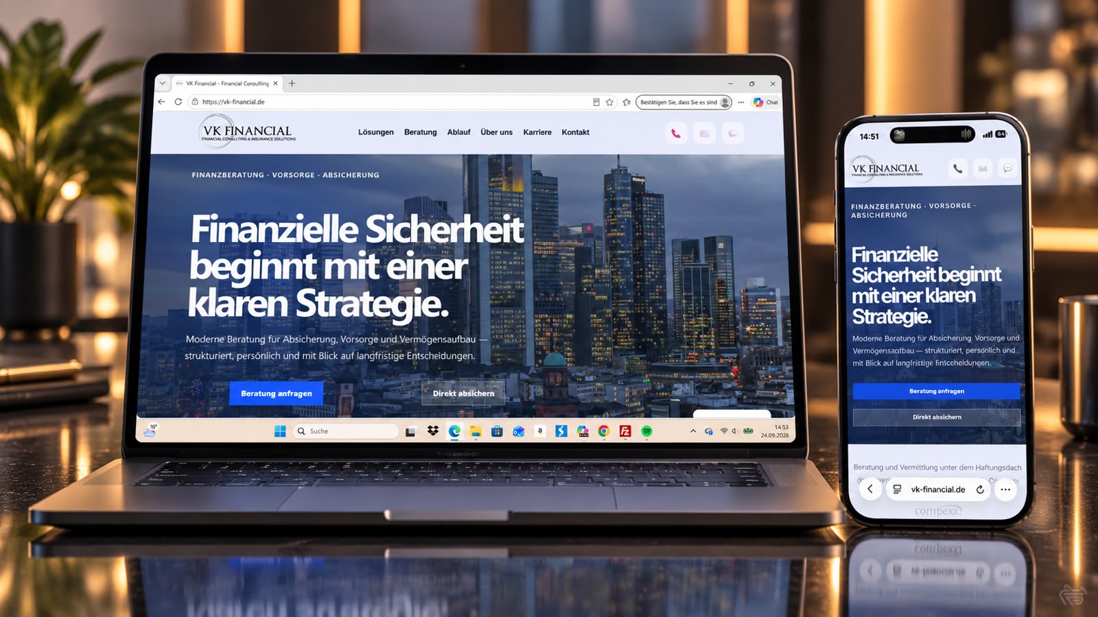 Homepage von VK Financial